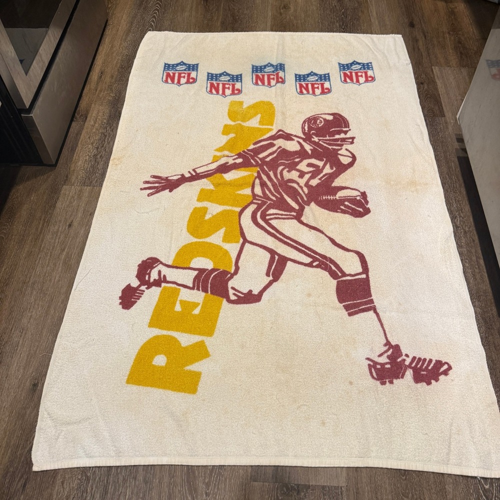 Vintage Cannon NFL Washington Redskins Beach Towel 50s 60s Football New York‎
